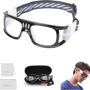 Racquetball Goggles – Windproof Shock Absorption Sports Glasses Basketball Football Eye Protective Adjustable Strap