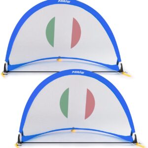 Porayhut Quick Open Soccer Net Pop up Goal for Kid Set of 2 Portable 210D Oxford Extra Stakes Target Soccer Goal for Fun in Backyard