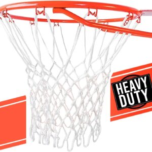Heavy Duty Basketball Net Replacement – All Weather Anti Whip, Fits Standard Indoor or Outdoor Rims – 12 Loops