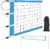 Professional Volleyball Replacement Net 32x3FT with Aircraft Steel Cable & 4 Widened Straps, Upgraded Weather Resistance Volleyball Net Only (Blue)