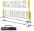 SONGMICS Badminton Net, Height Adjustable Volleyball Net, Pickleball Net for Junior Tennis, Kids, Indoor Outdoor Court, Foldable Nylon Net with Poles 10ft/13ft/16.5ft Wide